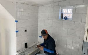 photo of bathroom renovation process when done by a denver general contractor