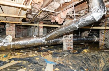 unfinished crawl space that poses safety hazards